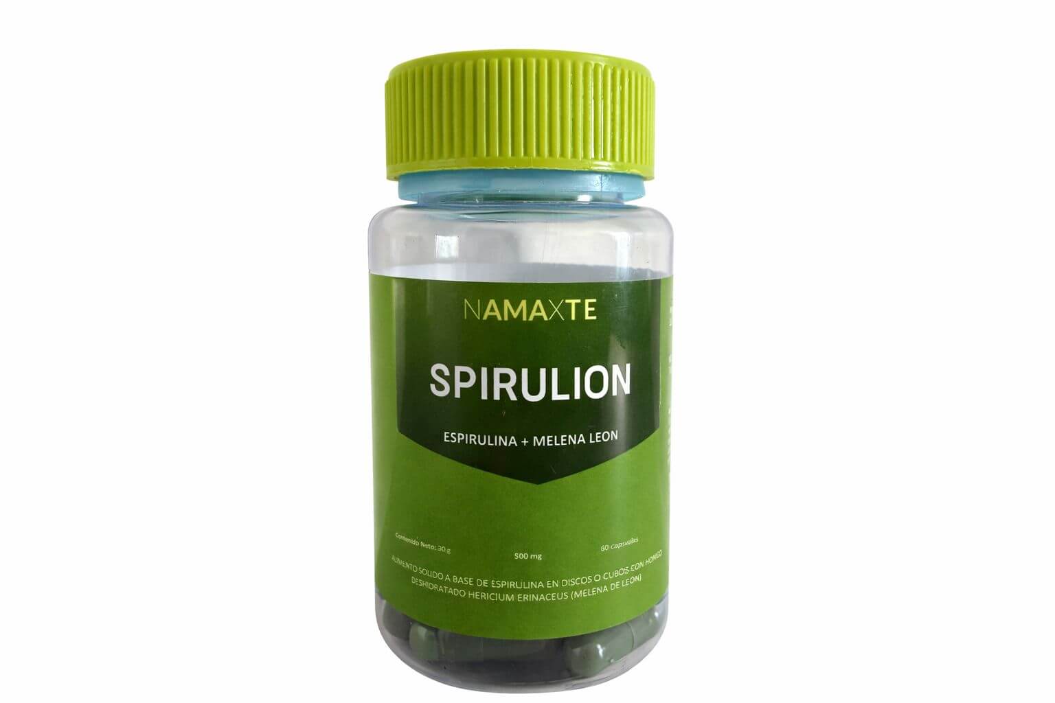 Frasco de Melena de León + Espirulina, 60 cápsulas